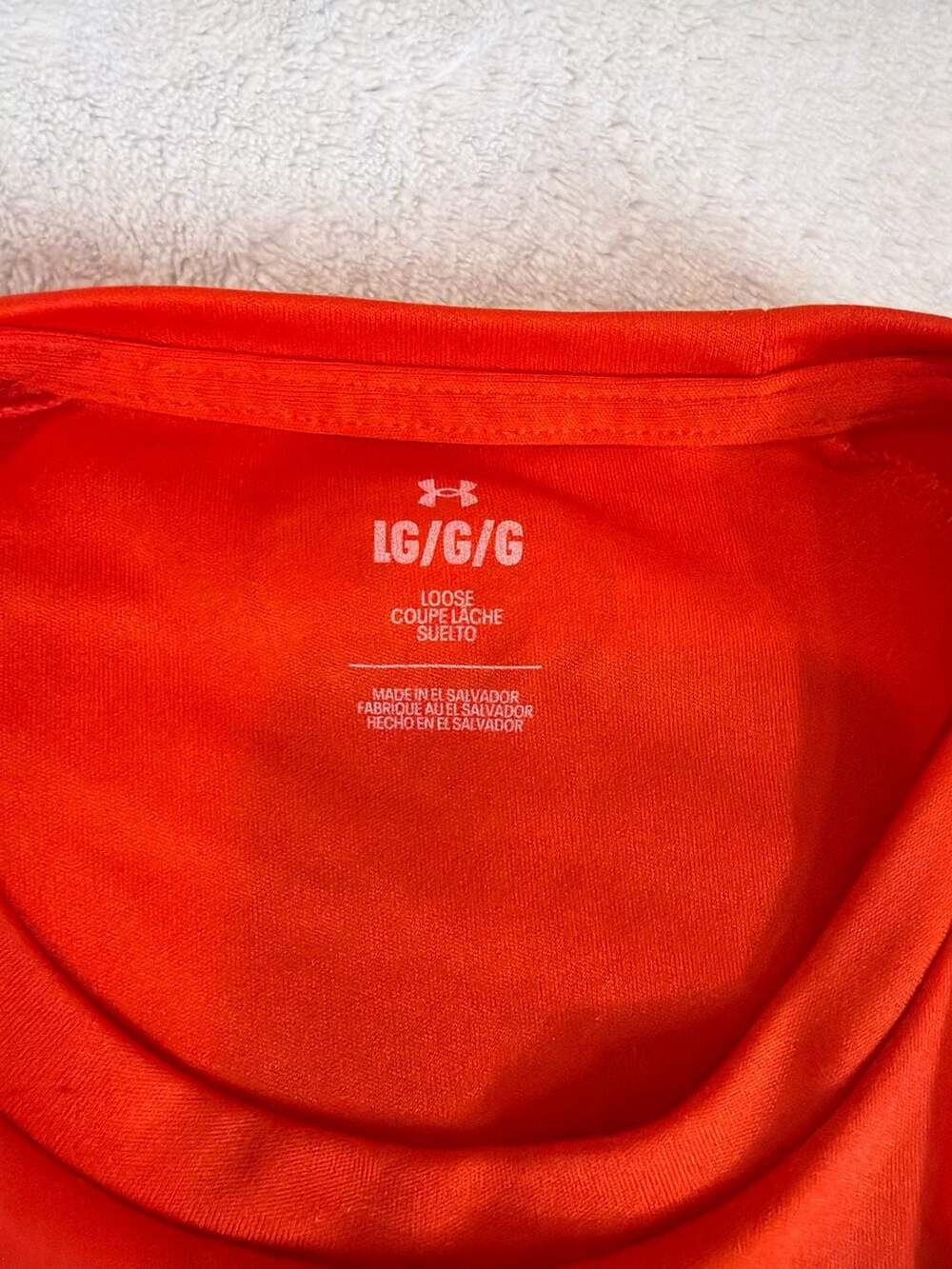 Under Armour Men's Velocity 2.0 Graphic Short Sleeve Orange Logo Loose - Large - Picture 4 of 6